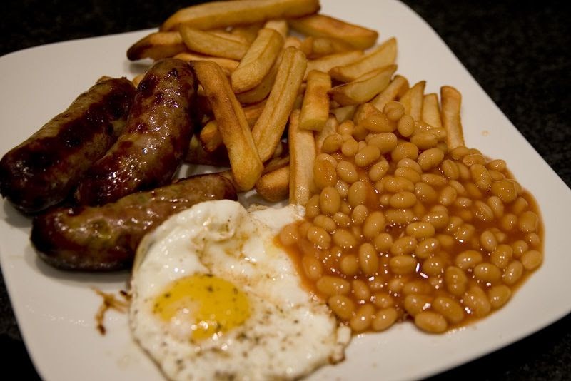 Sausage Egg Chips and Beans