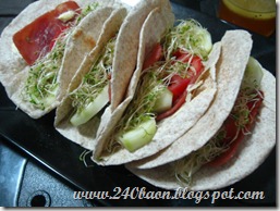 ham and vegetable pita wraps, by 240baon