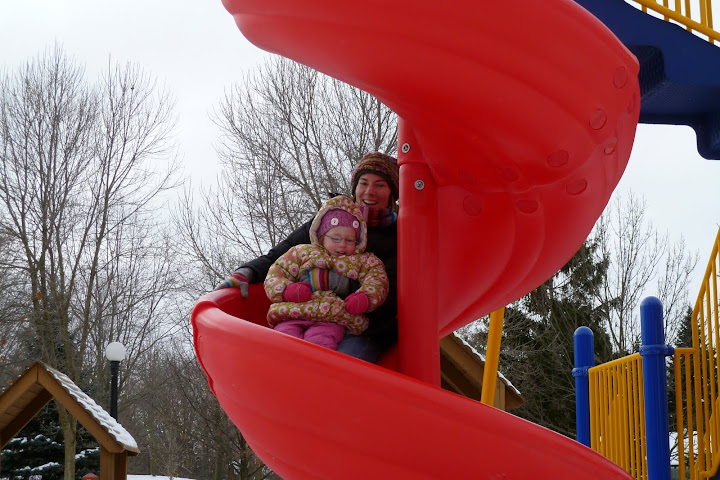 Going down the slide