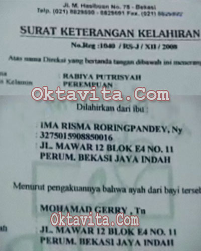 Rabiya Putrisyah Anak Gary Iskak