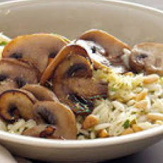 Lemon Orzo with Mushrooms and Pine Nuts