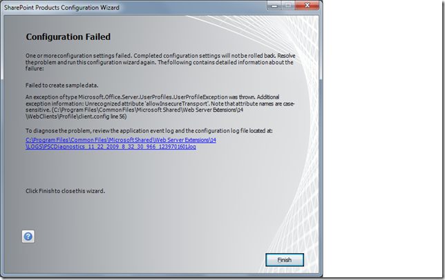SharePoint Wizard Error