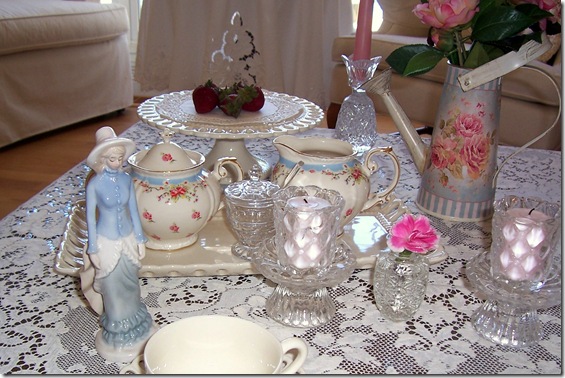 tea party with blue lady