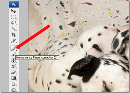 Situación de la herramienta Pincel corrector de Photoshop Situación de la herramienta Pincel corrector de Photoshop