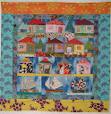 Miniature Seaside Village - This is a foundation pieced quilt to use up lots of tiny scraps in a project. Skill level : Beginner +