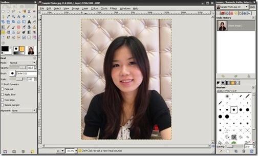 使用GIMP修改照片中臉上的痘痘, 雀斑, 和痣 使用GIMP修改照片中臉上的痘痘, 雀斑, 和痣