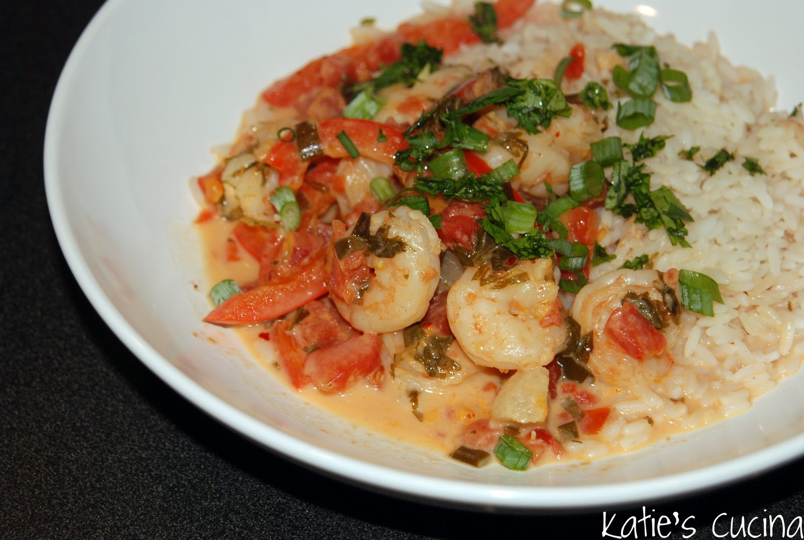 Garlic Shrimp in Coconut Milk, Tomatoes, and Cilantro Katie's Cucina