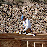 Charlie notching out joists 1/24