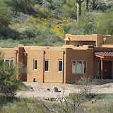 View of roof downspouts - now brown