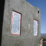 Close up of guest room windows