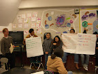EPA Academy students share their mock-up budget during a College Financial Planning Workshop