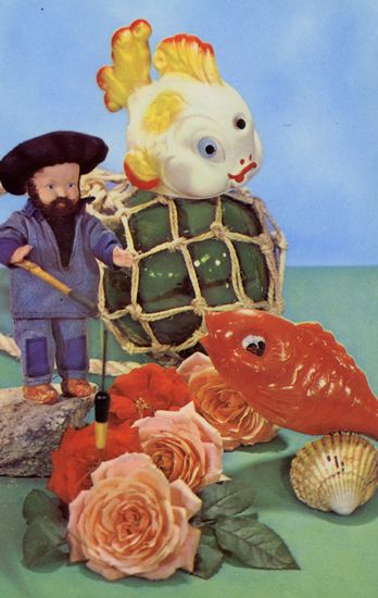 Cartes Postales Pop et  Kitsch des années 50, 70 et 70 - Pop and kitsch vintage postcards from the fifties, the sixties and the seventies : Poissons fumants / Smoking fishes