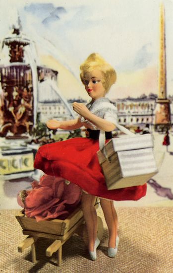 Cartes Postales Pop et  Kitsch des années 50, 70 et 70 - Pop and kitsch vintage postcards from the fifties, the sixties and the seventies : Le retour des poupées