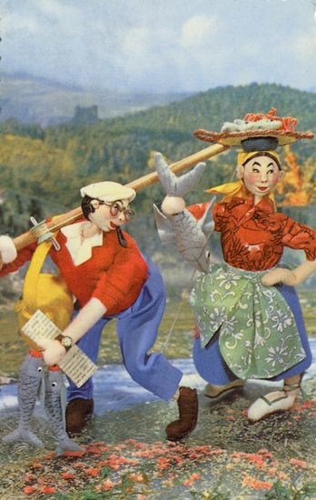 Cartes Postales Pop et  Kitsch des années 50, 70 et 70 - Pop and kitsch vintage postcards from the fifties, the sixties and the seventies : Le retour des poupées