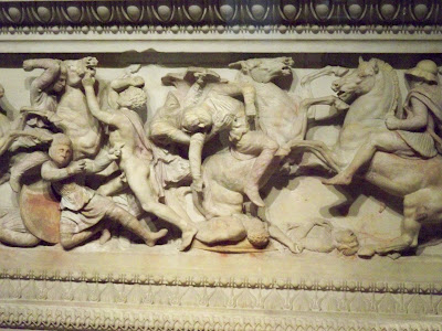 Detail of  battle scene from Alexander Sarcophagus