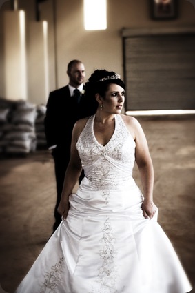 Bride and groom in warehouse - Joretha Taljaard Wedding Photography