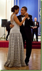 President Barack Obama and First Lady Michelle Obama Dance during the Nobel Banquet