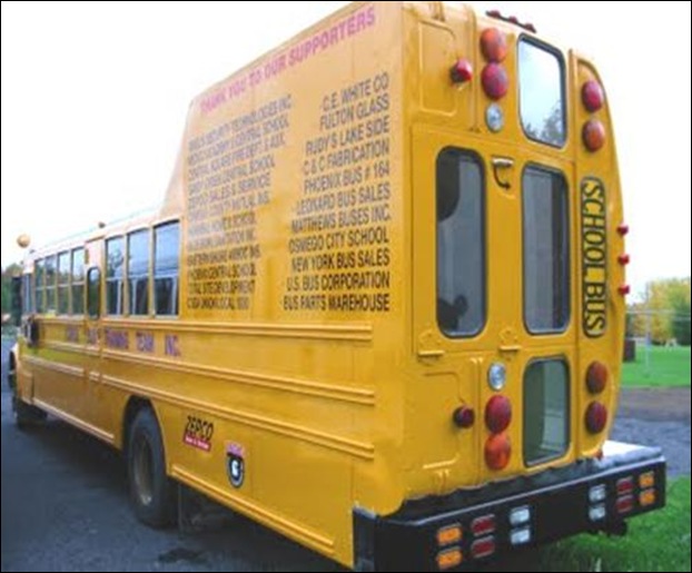 strange yellow school buses