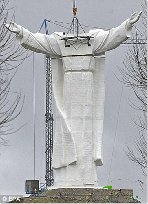 The tallest statue of Jesus in Poland