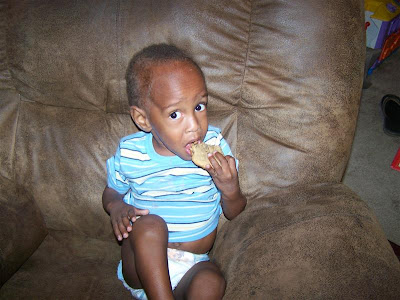 Candid cookie eating picture