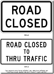 Road Closure Sign