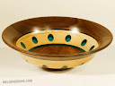 SOLD! - U.F.W: Walnut, maple & resin, 12in. diam.