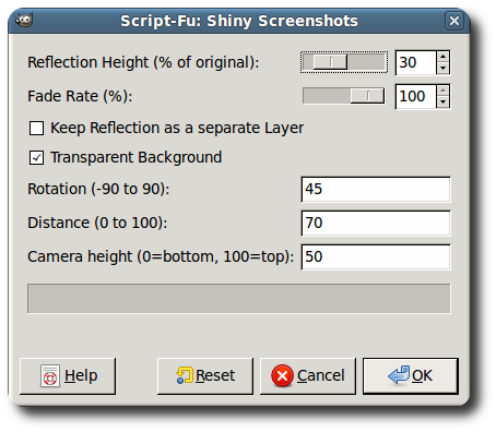picture showing shiny screenshots options