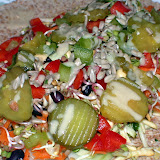 A wrap from early in our raw-loving days. Lots of sprouted things, veggies, plus non raw pickles and an Ezekiel tortilla