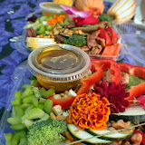 2 GIGANTIC salads of amazingness from Katina. She makes beautiful "detox" (simple, whole) raw foods like salads and soups: http://www.simplyraw-venous.com/ Check out the edible flowers!
