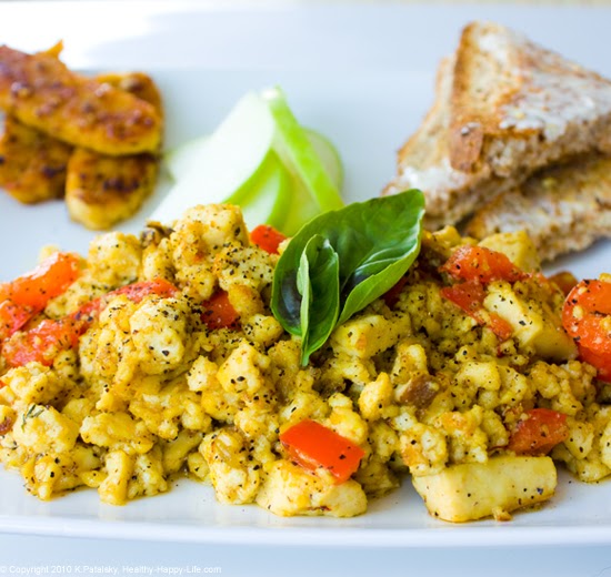 Saffron Scented Tofu Scramble. Breakfast All Day! Vegan Recipe