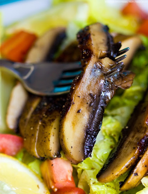 Grilled Portobello Mushroom Salad. Lemon Dressing. - Vegan Recipe