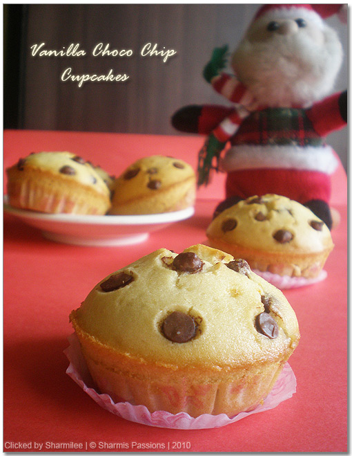 Eggless Vanilla Chocolate Chips Cupcakes Recipe Eggless Vanilla Chocolate Chips Cupcakes Recipe