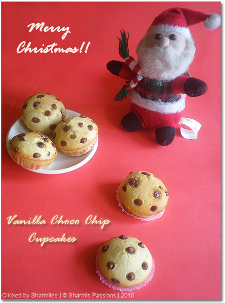 Eggless Vanilla Chocolate Chips Cupcakes Recipe Eggless Vanilla Chocolate Chips Cupcakes Recipe