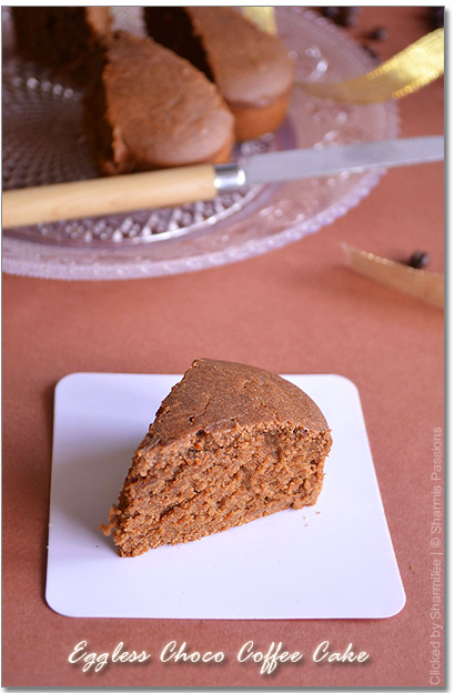 Eggless Choco Coffee Cake Recipe Eggless Choco Coffee Cake Recipe