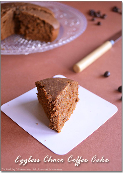Eggless Choco Coffee Cake Recipe Eggless Choco Coffee Cake Recipe