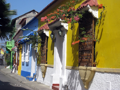 Colorful buildings in Cartagena old town