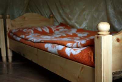 Bed in a ger in Mongolia