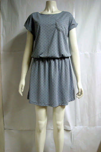 Sky Blue cotton with tiny black stars, summer dress with elastic waist. MPOR0409-011 S$ 43.90 PTP:16.5" STH: 34.5" Waist: 26" to 32"