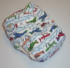 One Size Cloth Diaper - Bamboo Fitted - Airplanes