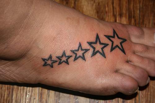 star tattoos. star tattoos on the foot