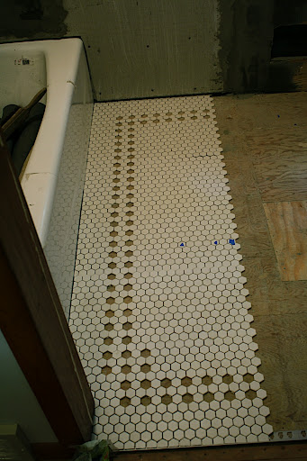 Hexagon+tile+bathroom+floor