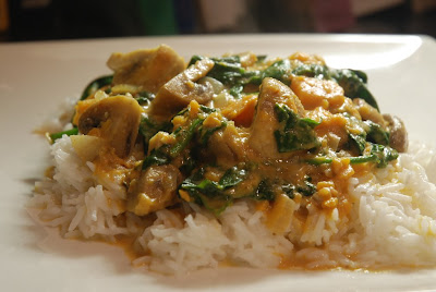 Sweet Potato, Spinach & Mushroom Stew