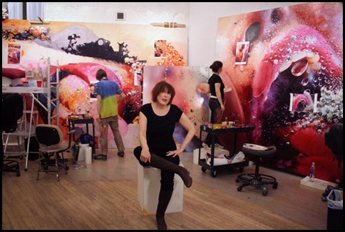 Marilyn Minter in her Soho studio, New York, 2009