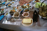 民宿焼畑のお食事、野草を使った手作りの料理、野草の力で食べると元気が出てきます。