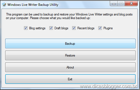 Backup Live Writer