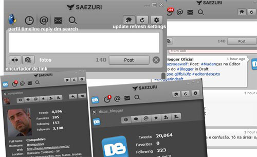 Interface do Saezuri