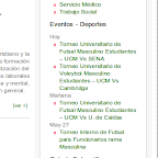 Listado de eventos en la barra lateral Listado de eventos en la barra lateral
