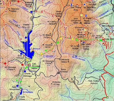 Harta Bucegi: Sinaia-Zanoaga, Cheile Zanoagei Mari