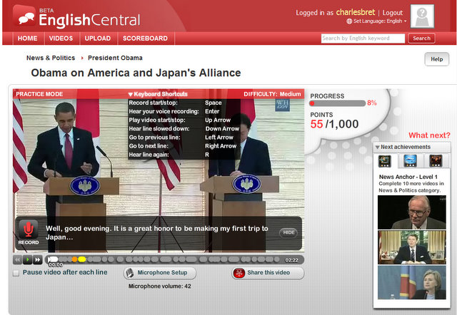 EnglishCentral_Exercice_Video