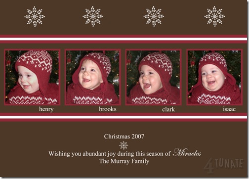 quadruplet Christmas card